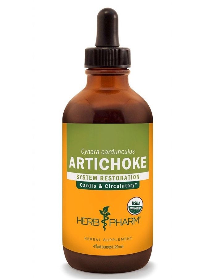 HERB PHARM Certified Organic Artichoke Liquid Extract for Cardiovascular and Circulatory Support - 4 Ounce  - Image 1
