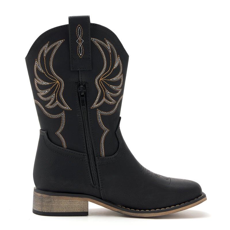 vodvob Kids Western Cowboy Boots for Boys Girls Square Toe Cowgirl Boots Mid Calf Riding Shoes with Zipper (Little Kid/Big Kid) - Image 4