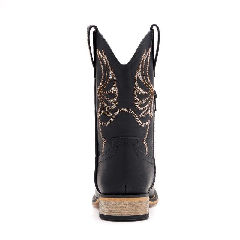 vodvob Kids Western Cowboy Boots for Boys Girls Square Toe Cowgirl Boots Mid Calf Riding Shoes with Zipper (Little Kid/Big Kid) - Image 5
