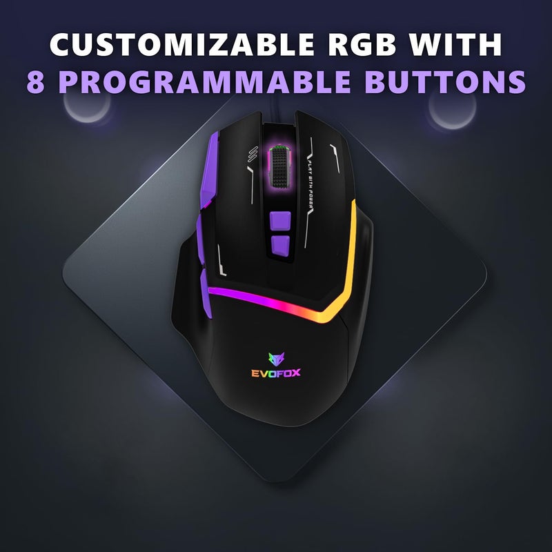 EvoFox Performance Series Banshee Rechargeable Wireless Gaming Mouse (2.4G+BT+Wired), Lag Free Hyper Connect-Pixart3325 Sensor, Upto 1000Hz Polling Rate & 10000DPI, 8 Programmable Buttons, Comprehensive Software - Image 5