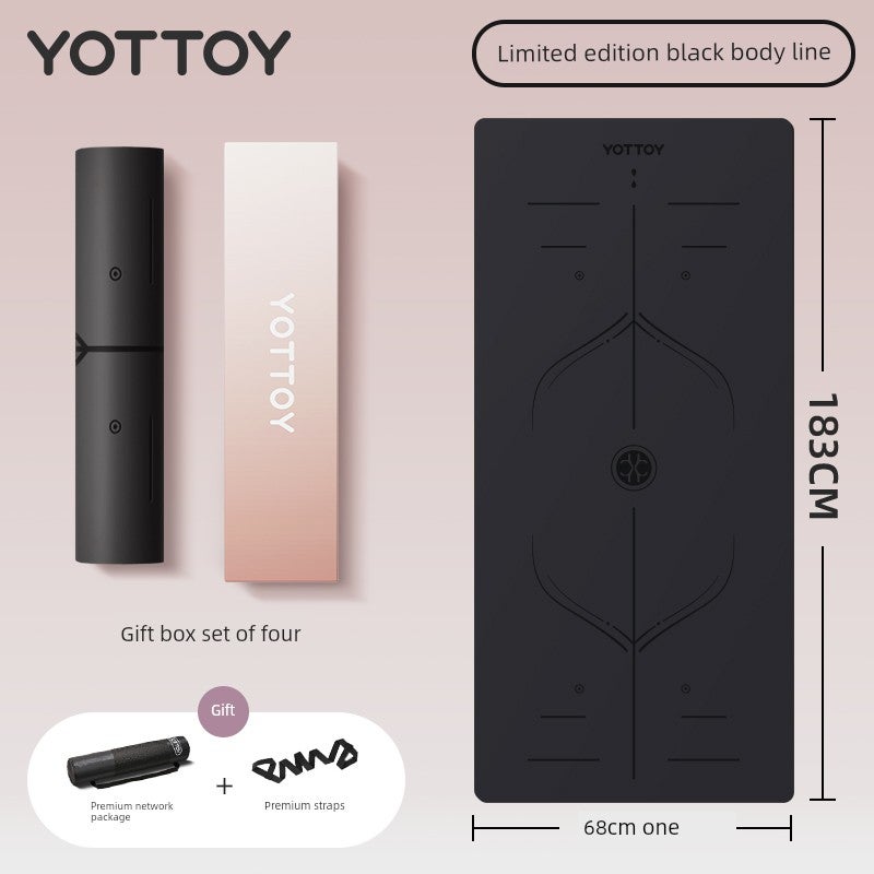 Yottoy Yoga Mat Non-Slip Natural Rubber New Professional Fitness Home Use Pu Women's Shock Absorption Soundproofing Sports Floor - Image 1