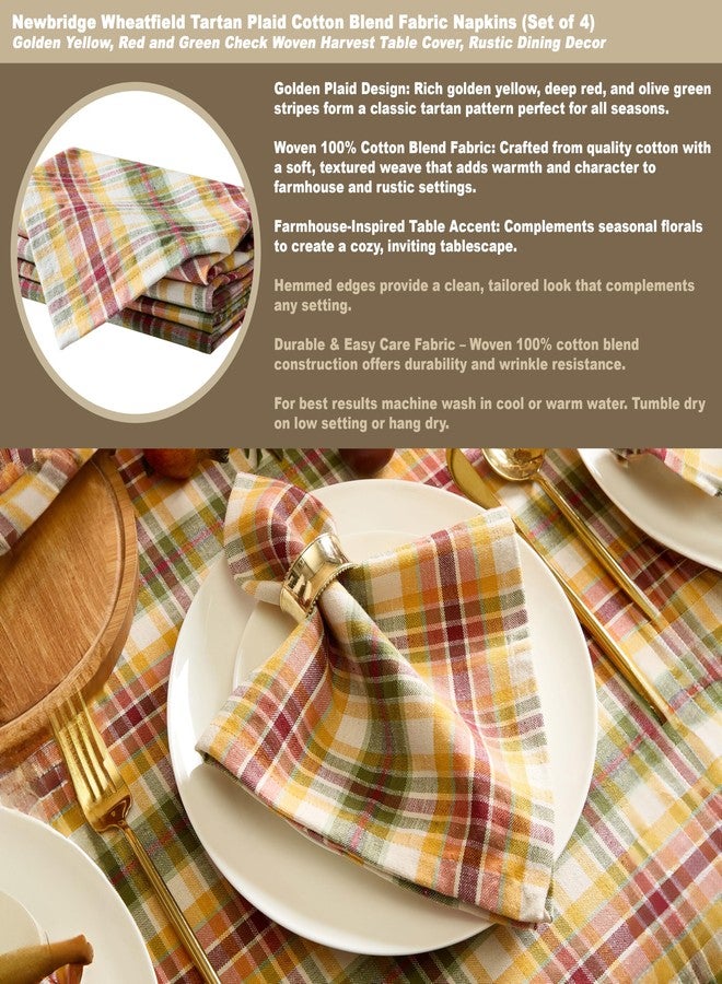 Newbridge Wheatfield Golden Yellow Tartan Spring Holiday Plaid Fabric Tablecloth, 60 x 84 Inch Oval, Red Green Check Country Farmhouse Plaid Washable Easy Care Table Cover - Image 5