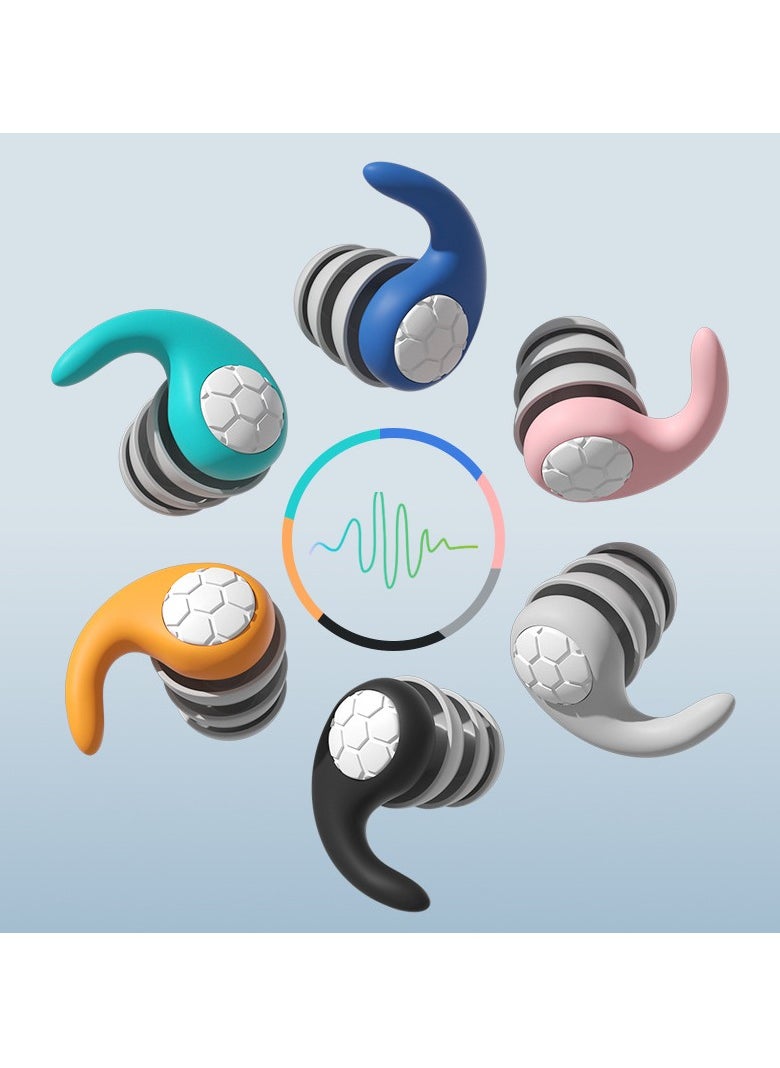 Generic - Soundproof noise reduction earplugs silicone waterproof swimming dormitory anti-noise filter hearing protection sleeping earplugs - Image 1