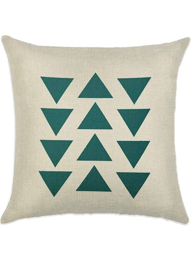 NIBEMINENT Geometric Print Cushion Cover White/Green 45x45cm