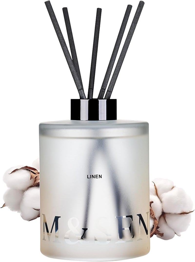 M&SENSE Linen Reed Diffuser Set - 16.9fl oz Large Room Scented Diffuser with Sticks, Long-Lasting Home Fragrance Gift for Bedroom, Bathroom & Office Décor - Image 1