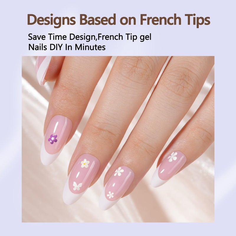 Misssix French Gel Nail Tips, 150Pcs French Tip Press on Nails Medium Almond Pink, No Need to File Tips Pre-lasting, Fake Nails for Nail Art DIY 15 Sizes - Image 4