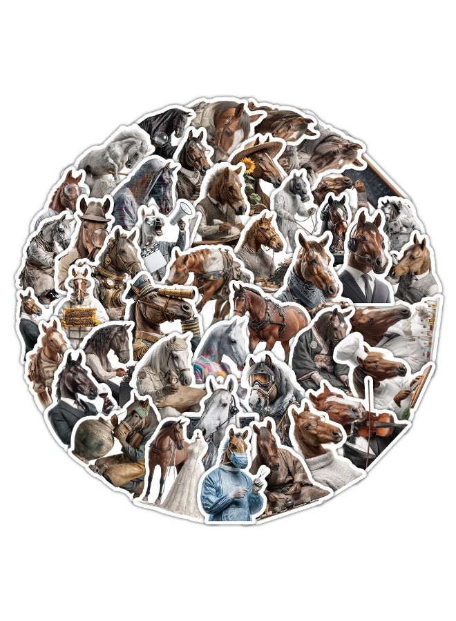 50Pcs Horse Stickers Waterproof Vinyl Decals for Water Bottles Laptop Luggage Cup Computer Mobile Phone Skateboard - Image 1