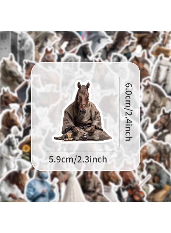 50Pcs Horse Stickers Waterproof Vinyl Decals for Water Bottles Laptop Luggage Cup Computer Mobile Phone Skateboard - Image 4