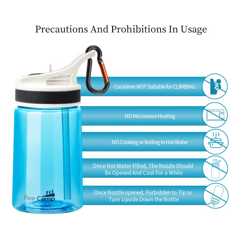 AceCamp 2 Pack-Kids Water Bottle with Straw for School Kids Boys Girls,12OZ Children Toddler Water Bottle Small with clip Tritan BPA Free for Backpack Outdoor Sports Travel Portable and Leakproof - Image 5
