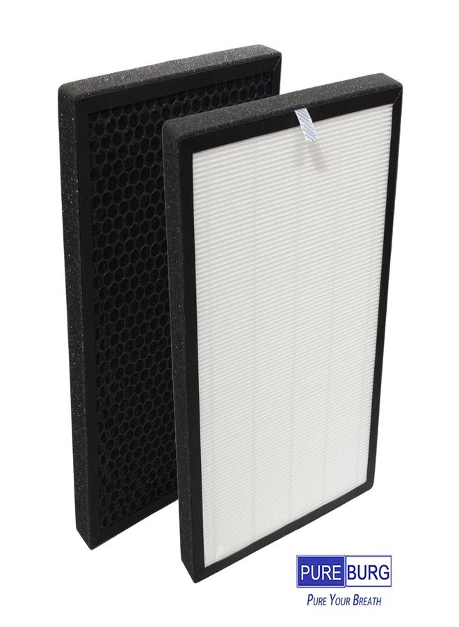 PUREBURG فلتر بديل من بيوربيرغ متوافق مع جهاز تنقية الهواء نيوباد KJ-460، عبوة من قطعتين، فلتر H13 HEPA كربون نشط، ترشيح ثنائي المراحل ثلاثي المراحل - Image 5