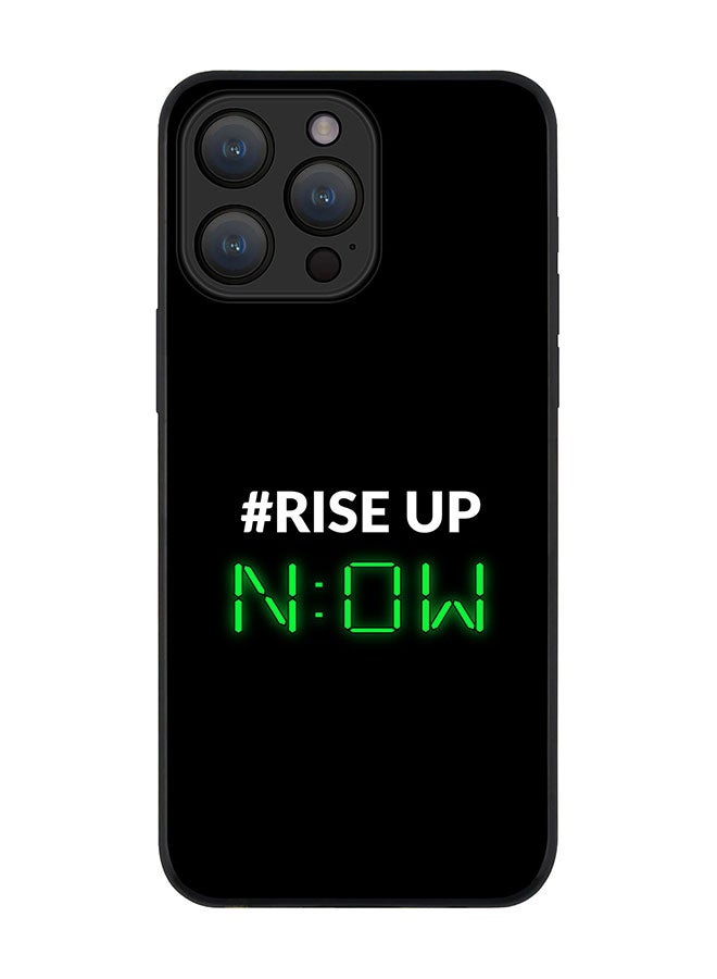 Stylizedd Cover for iPhone 15 Pro Case Rugged Black Slim fit Soft Flexible Anti Drop TPU Gel Thin Protective Phone Cases - Rise Up - Image 1