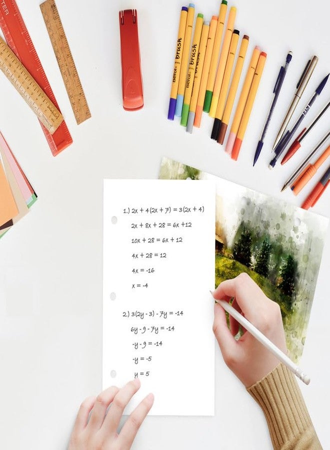 FoldCard Half Letter Blank Paper, 3 Hole Punched, Bright White 3 Ring Binders and Clipboards Refill - 8.5" x 5.5" - Writing, Copy, Printing - Regular Paper, 24lb Bond/60lb Text/90 GSM - Image 4