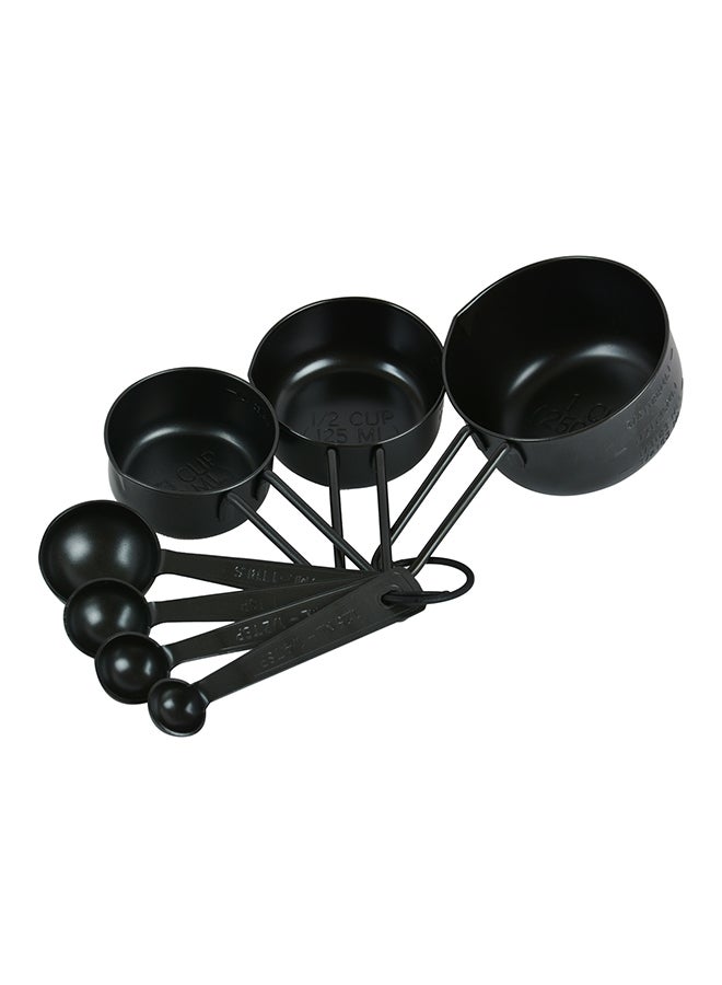 Prestige 7-Piece Measuring Spoon And Cup Set Includes Spoon 1x1.25cm, Spoon 1x2.5cm, Spoon 1x5cm, Spoon 1x15cm, Cup 1x80cm, Cup 1x125cm, Cup 1x250ml Black 1.25cm - Image 2
