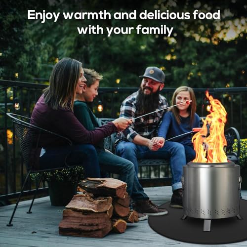 Protebox 36'' Fire Pit Mat for Solo Stove Bonfire, Round Fireproof Under Grill Mat, Oil-Proof Waterproof BBQ Pad for Deck Patio Grass Outdoor Grill Accessories, Portable and Reusable, Glossy Black - Image 5