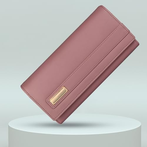 ALSU Women's Hand Wallet Purse Clutch | Phone Pocket | Coin Compartment | Credit Card Slots| Zipper Pocket| Office use| Casual use| Faux Leather (Peach) - Image 2