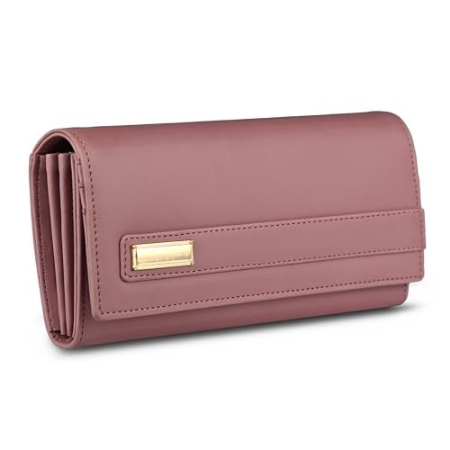 ALSU Women's Hand Wallet Purse Clutch | Phone Pocket | Coin Compartment | Credit Card Slots| Zipper Pocket| Office use| Casual use| Faux Leather (Peach) - Image 1