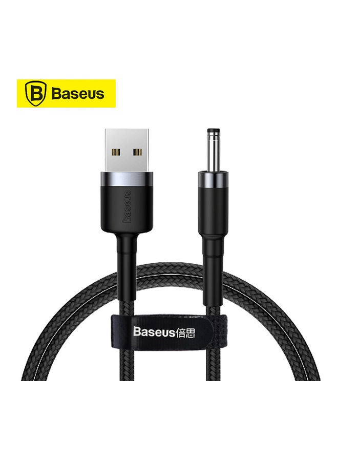 بيسوس كابل شحن من سلسلة كافولي من USB إلى تيار مستمر 3.5 مم، سلك مضفر متعدد الجدائل 2A بطول 1 متر - أسود / رمادي - Image 1