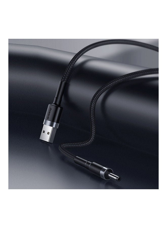 بيسوس كابل شحن من سلسلة كافولي من USB إلى تيار مستمر 3.5 مم، سلك مضفر متعدد الجدائل 2A بطول 1 متر - أسود / رمادي - Image 2