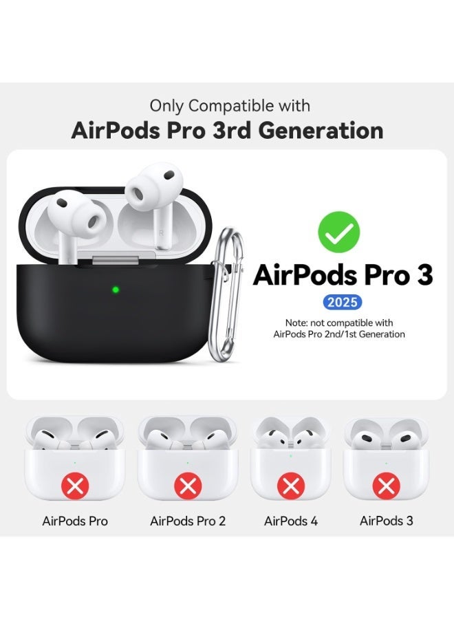 SZOXST AirPods Pro 3 Case Cover  AirPods Pro Case for Women and Men, Soft Silicone Protective Case for Airpods Pro 3 Generation 2025 with Keychain Front LED Visible Comes With Cleaning Pen Dark Blue - Image 2