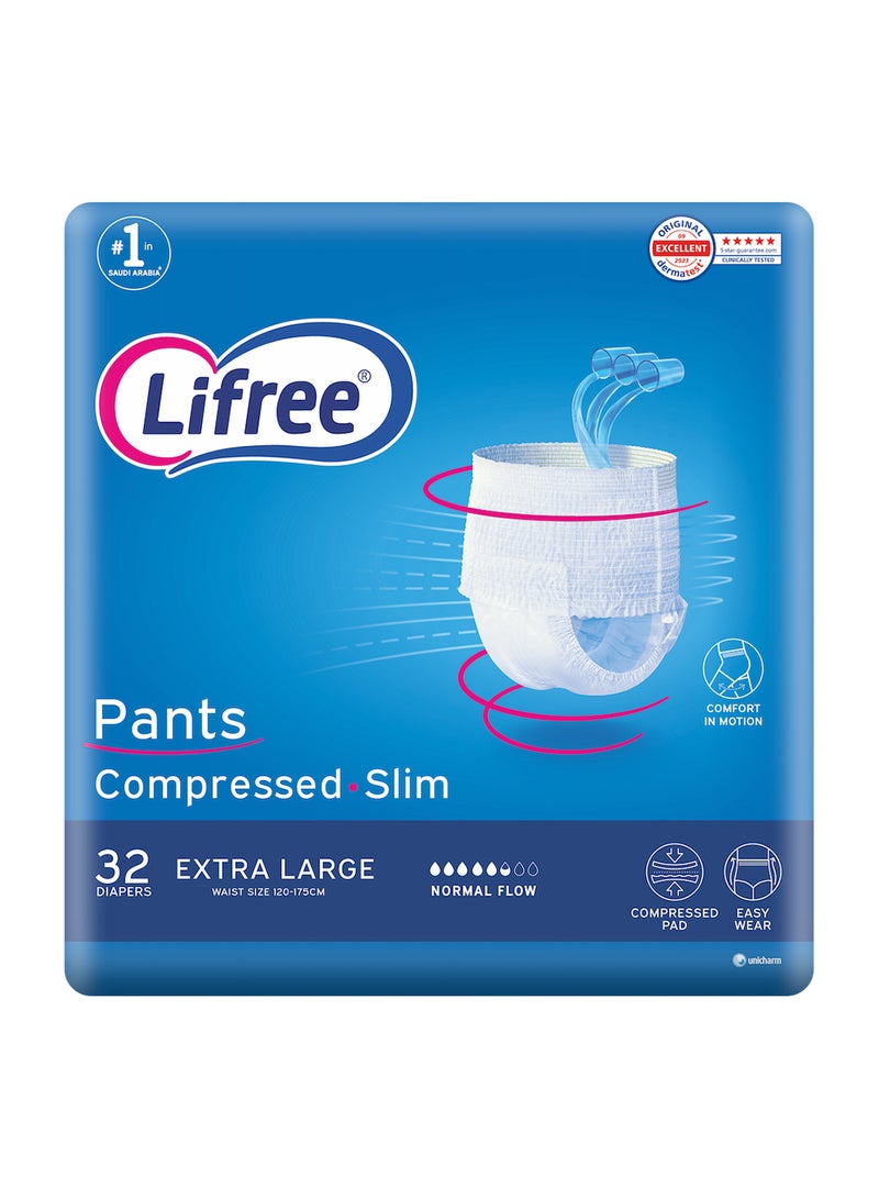 Lifree Slim Culotte Adult Diaper Pants Xl Size Mega Pack 32 Pieces  - Image 1