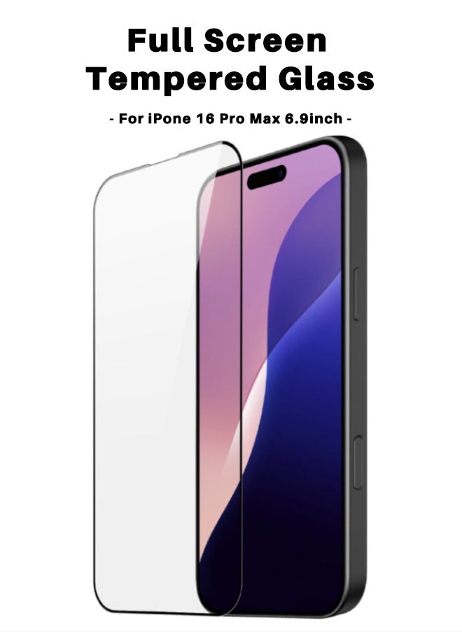 Glass 2 Pack iPhone 16 Pro Max Screen Protector, [9H Hardness][Touch Sensitive][Anti-Fingerprint][Anti-Scratch][Bubble-Free], HD Full Cover Tempered Glass Screen Protector for iPhone 16 Pro Max 6.9 inch  - Image 2