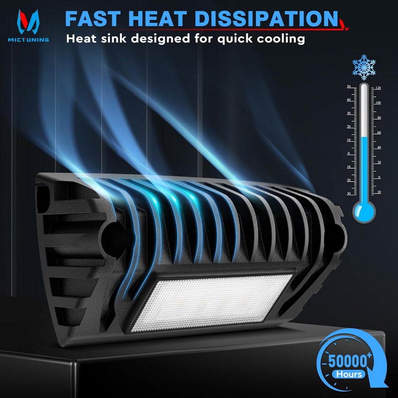 MICTUNING RV Exterior LED Porch Utility Amber/White Light 12V Each Replacement Lighting for RVs Trailers Camper, 2 Pcs - Image 3