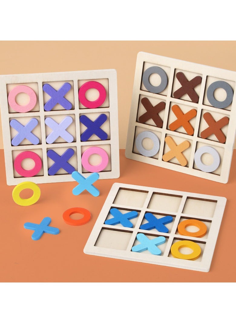 LKTOCAFT - 3 PCS Tic Tac Toe Board Game, Party Favors for Kids Birthday Return Gifts, Classical Wooden OX Family Board Game, Children's Game, - Image 1