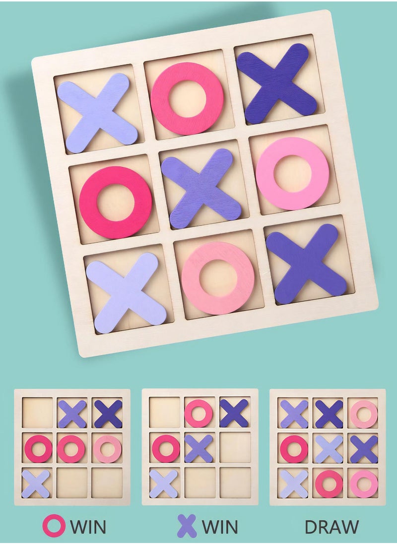 LKTOCAFT - 3 PCS Tic Tac Toe Board Game, Party Favors for Kids Birthday Return Gifts, Classical Wooden OX Family Board Game, Children's Game, - Image 1