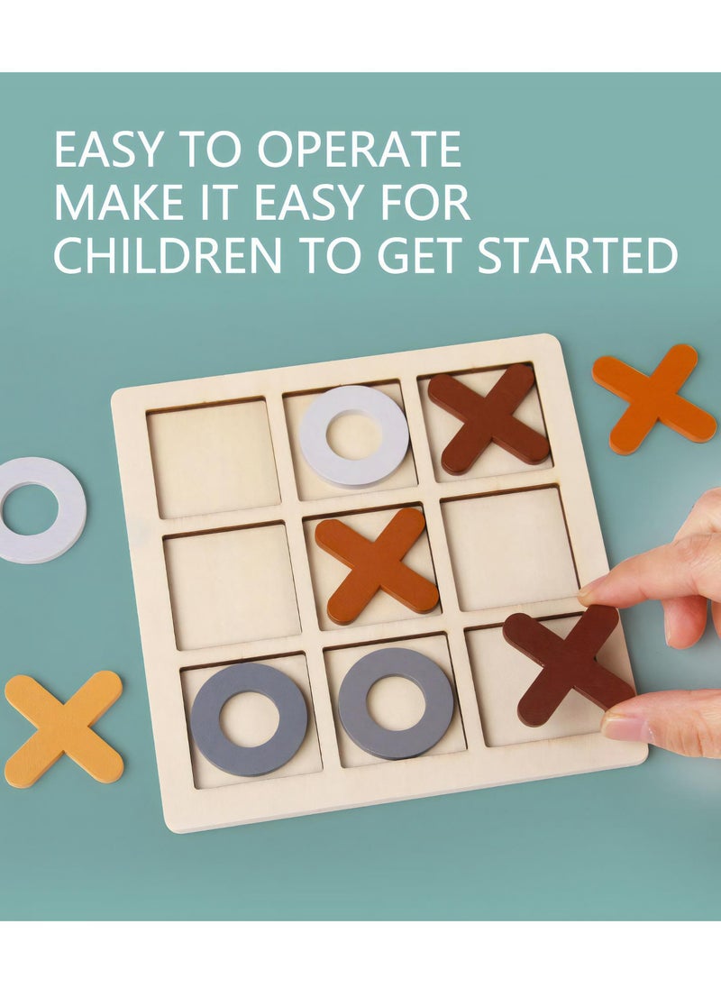 LKTOCAFT - 3 PCS Tic Tac Toe Board Game, Party Favors for Kids Birthday Return Gifts, Classical Wooden OX Family Board Game, Children's Game, - Image 1