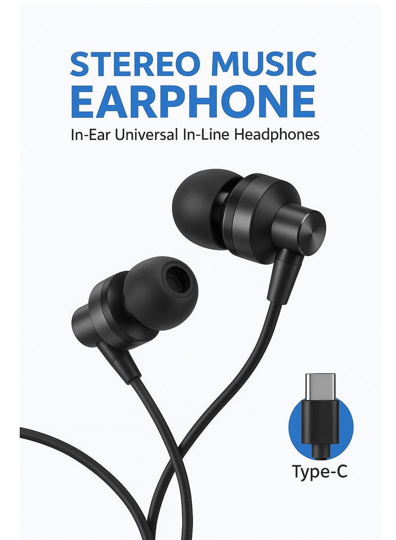 TD-LTE Type-C In-Ear Earphones with Stereo Music & Powerful Bass (TD-H017)  - Image 2