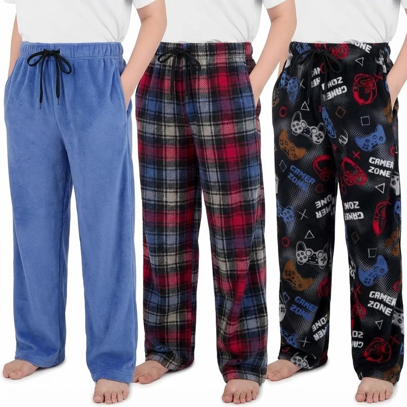 US Angels Boys Pajama Pants - 3 Pack, Boys' Sleepwear, Breathable and Soft PJ Pants, Pajama Bottoms for Teens, Youths, and Kids - Size 7 8 10-12 14-16 - Image 1