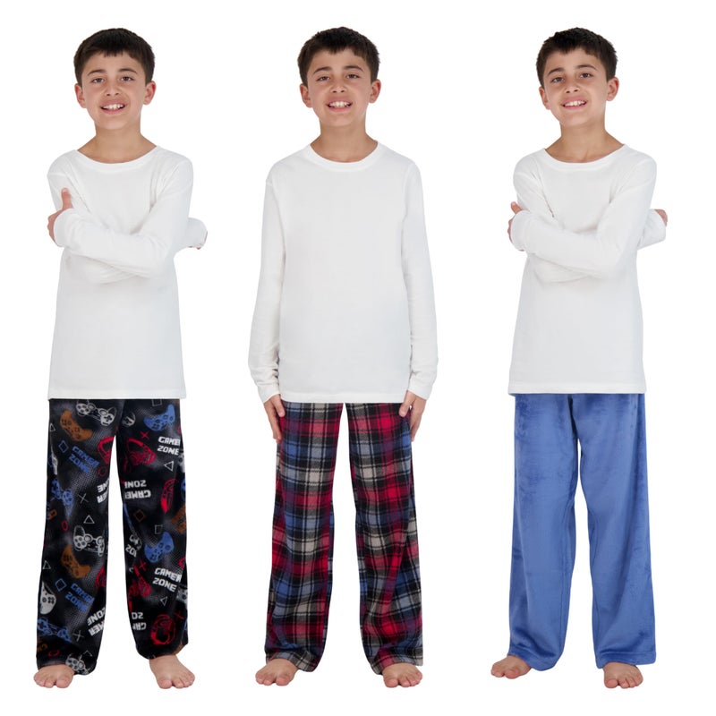 US Angels Boys Pajama Pants - 3 Pack, Boys' Sleepwear, Breathable and Soft PJ Pants, Pajama Bottoms for Teens, Youths, and Kids - Size 7 8 10-12 14-16 - Image 5