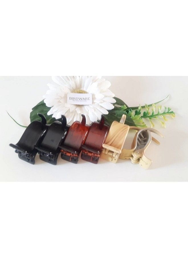 BIRDWARE Imported Acrylic Stone Butterfly Big Size Hair Clips For Women (2Teeth Pack Of 6)  - Image 3
