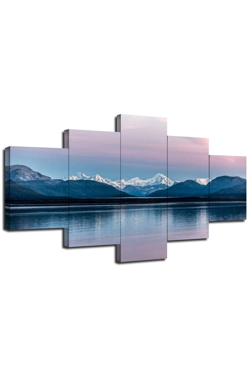 Artbrush Tower Glacier Bay National Park Wall Art, Canvas Print Alaska Mountain Pictures, Office Decor Landscape Nature Scenery Posters with Frames Ready to Hang(60''Wx32''H) - Image 1