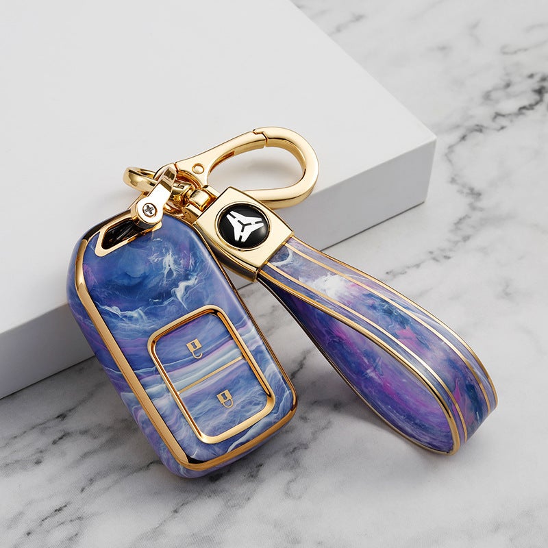 Suitable For Honda Key Set Civic Tenth Generation Accord Haoying Crown Road Crv English Poetry School Urv Enjoy Domain Ling School Shell Buckle Bag - Image 2