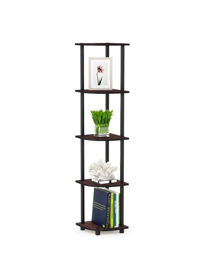 Furinno Furinno Turn-N-Tube 5 Tier Corner Display Rack Multipurpose Shelving Unit, 1-Pack, Dark Cherry/Black  - Image 4