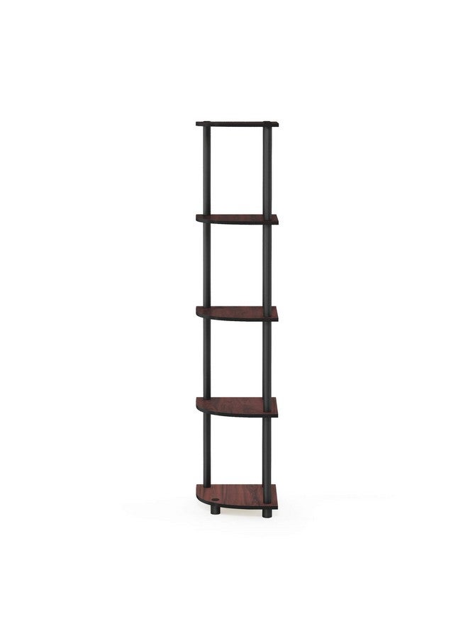 Furinno Furinno Turn-N-Tube 5 Tier Corner Display Rack Multipurpose Shelving Unit, 1-Pack, Dark Cherry/Black  - Image 3