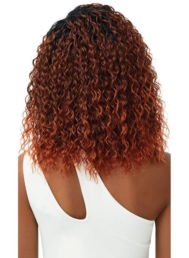 Outre Synthetic Quick Weave Wet & Wavy Style Half Wig Deep Curl 14" (Dr Ginger Brown) - Image 5