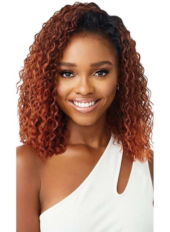 Outre Synthetic Quick Weave Wet & Wavy Style Half Wig Deep Curl 14" (Dr Ginger Brown) - Image 1