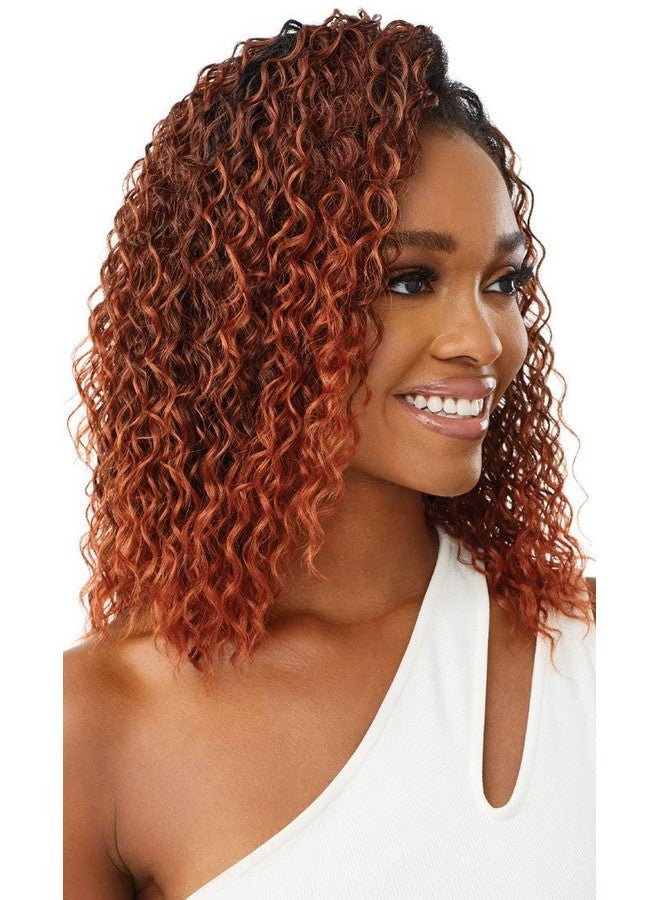 Outre Synthetic Quick Weave Wet & Wavy Style Half Wig Deep Curl 14" (Dr Ginger Brown) - Image 4