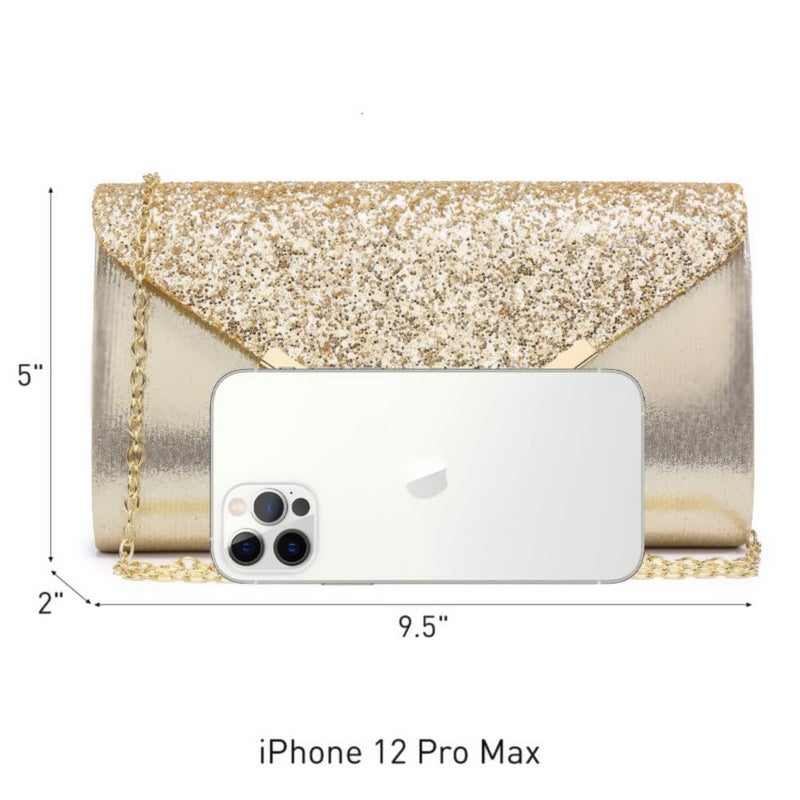 Dasein Women Evening Bags Formal Clutch Purses for Wedding Party Prom Handbags with Shoulder Strap and Glitter Flap - Image 4