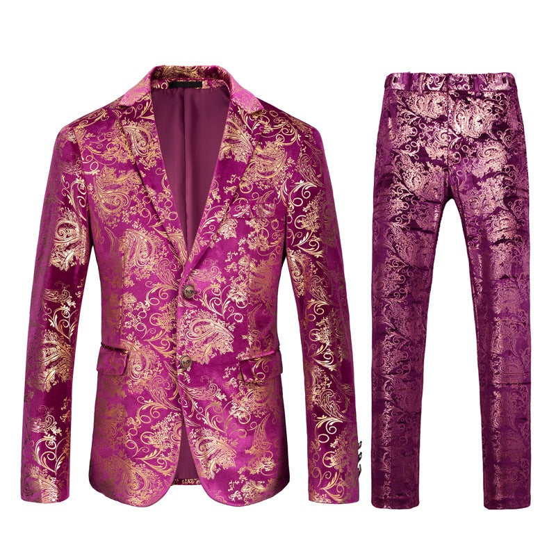 Men'S Performance Suit Suit [Plus Size Two-Piece Suit] British Style Men'S Suit T75 - Image 1
