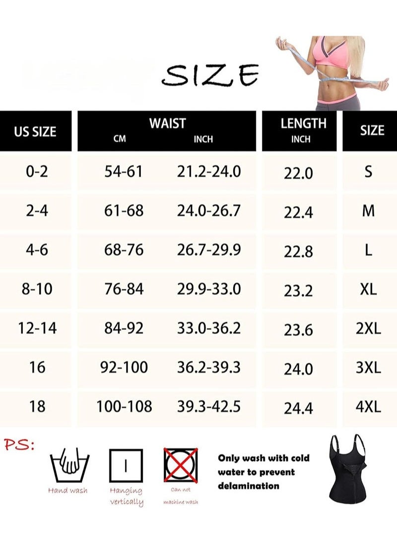 AGD - Women's Zippered Waist Trainer Corset Workout Corset Black - Image 1