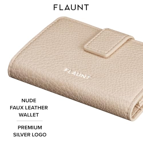 FLAUNT MagSafe Phone WalletCard Holder Luxe Faux Leather Compatible with MagSafe Phone Case or Cover Easily Snap On and Off Holds Up To 4 Cards ID and Cash Nude - Image 3