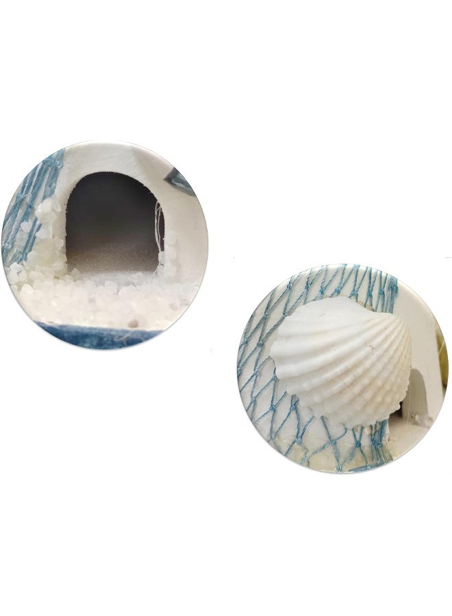 شمعة ديكور من نوع Generic FAB D'COR على شكل منارة بخطوط زرقاء مصنوعة من الخشب - Image 5