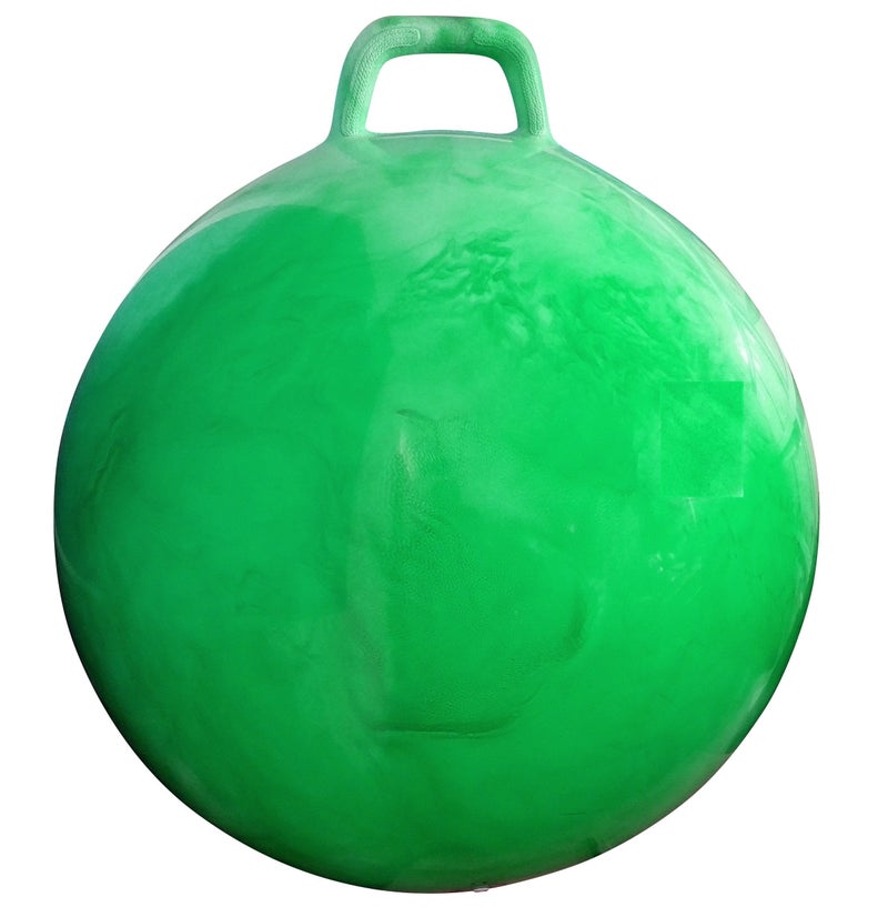 AppleRound Hippity Hoppity Hopball with Pump – Bouncy Exercise Ball with Handle for Teens & Adults, 28 Inch / 70 cm for Ages 13+, Cloud Colors (Green) - Image 3