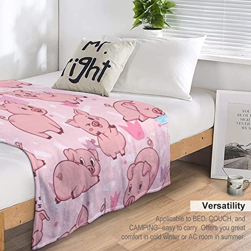 AIOMXZZ Pig Blanket Gifts, 40"x50" Flannel Fleece Throw Blanket Soft for Girls Boys Adults, Lightweight, Comfortable, Warm Cute Pig Themed Blanket for Bed Couch - Image 5