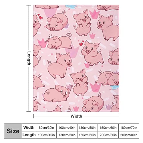 AIOMXZZ Pig Blanket Gifts, 40"x50" Flannel Fleece Throw Blanket Soft for Girls Boys Adults, Lightweight, Comfortable, Warm Cute Pig Themed Blanket for Bed Couch - Image 2