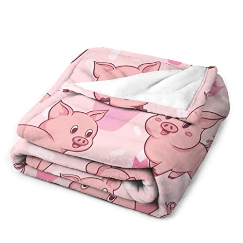 AIOMXZZ Pig Blanket Gifts, 40"x50" Flannel Fleece Throw Blanket Soft for Girls Boys Adults, Lightweight, Comfortable, Warm Cute Pig Themed Blanket for Bed Couch - Image 3