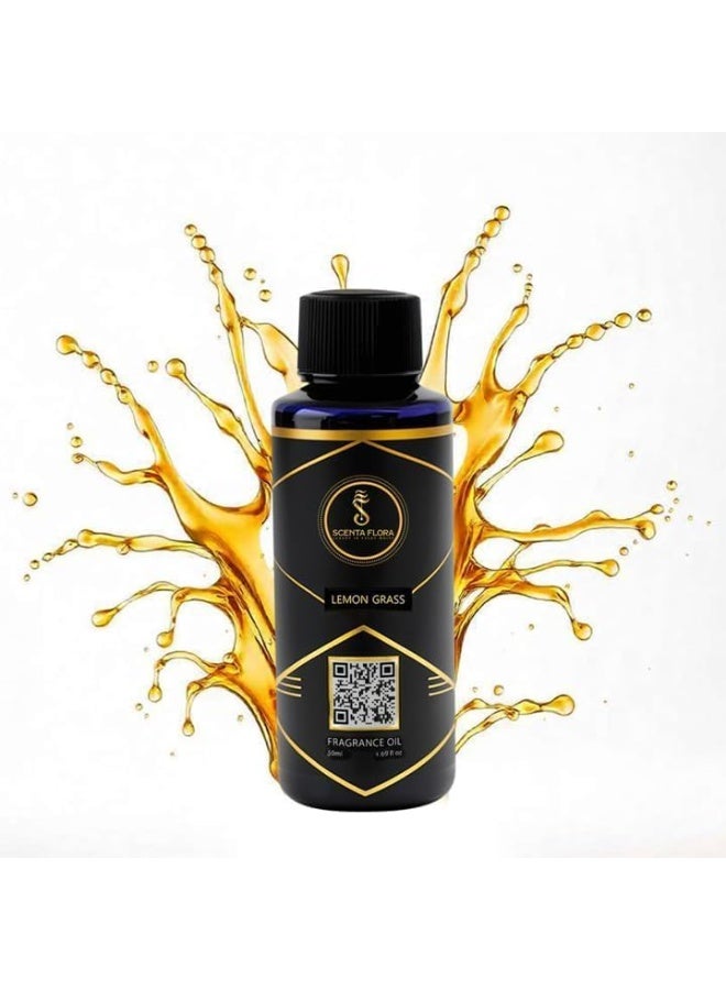 SCENTA FLORA Lemongrass Fragrance Oil for Scent Diffusers Aromatherapy 50ml | IFRA Certified | Blend of Lemongrass and Orange | Suitable for Home, Kitchen, Office & Bathrooms - Image 1